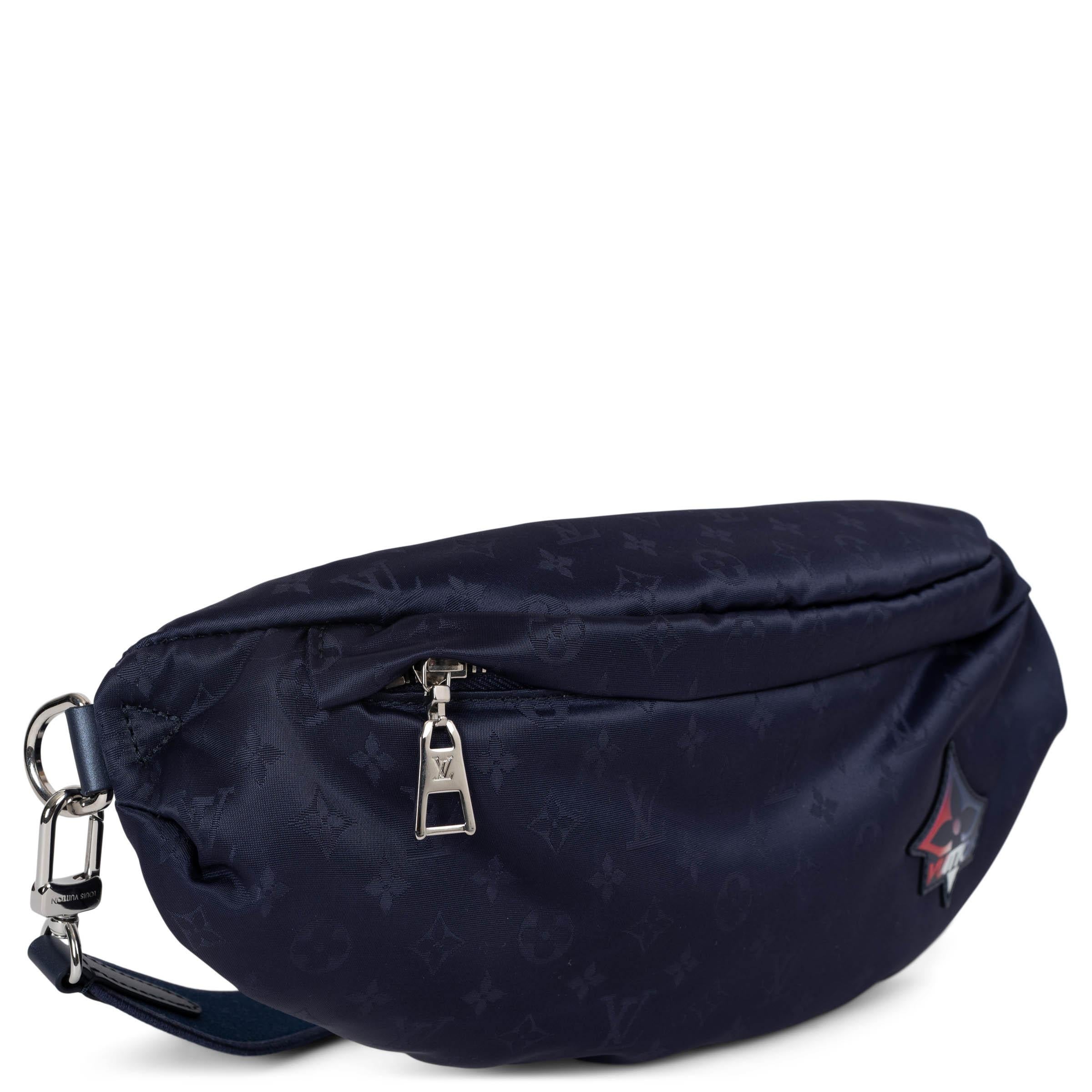 Black LOUIS VUITTON navy blue nylon LV SKI BUMBAG Belt Bag For Sale