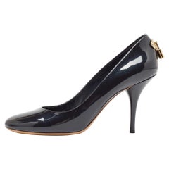 Louis Vuitton Navy Blue Patent Leather Oh Really! Pumps Size 38.5