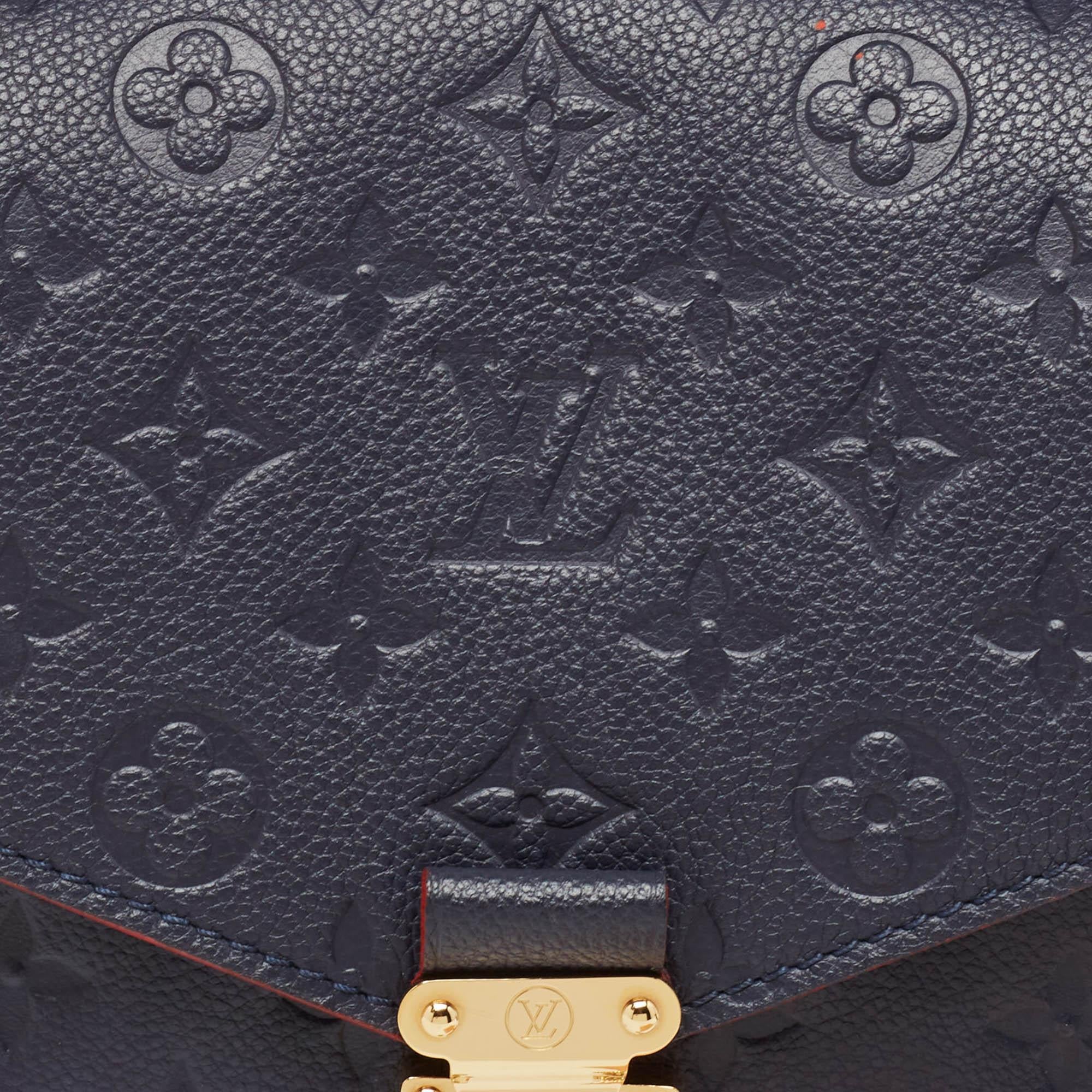 Women's Louis Vuitton Navy Blue/Red Monogram Empreinte Leather Pochette Metis Bag