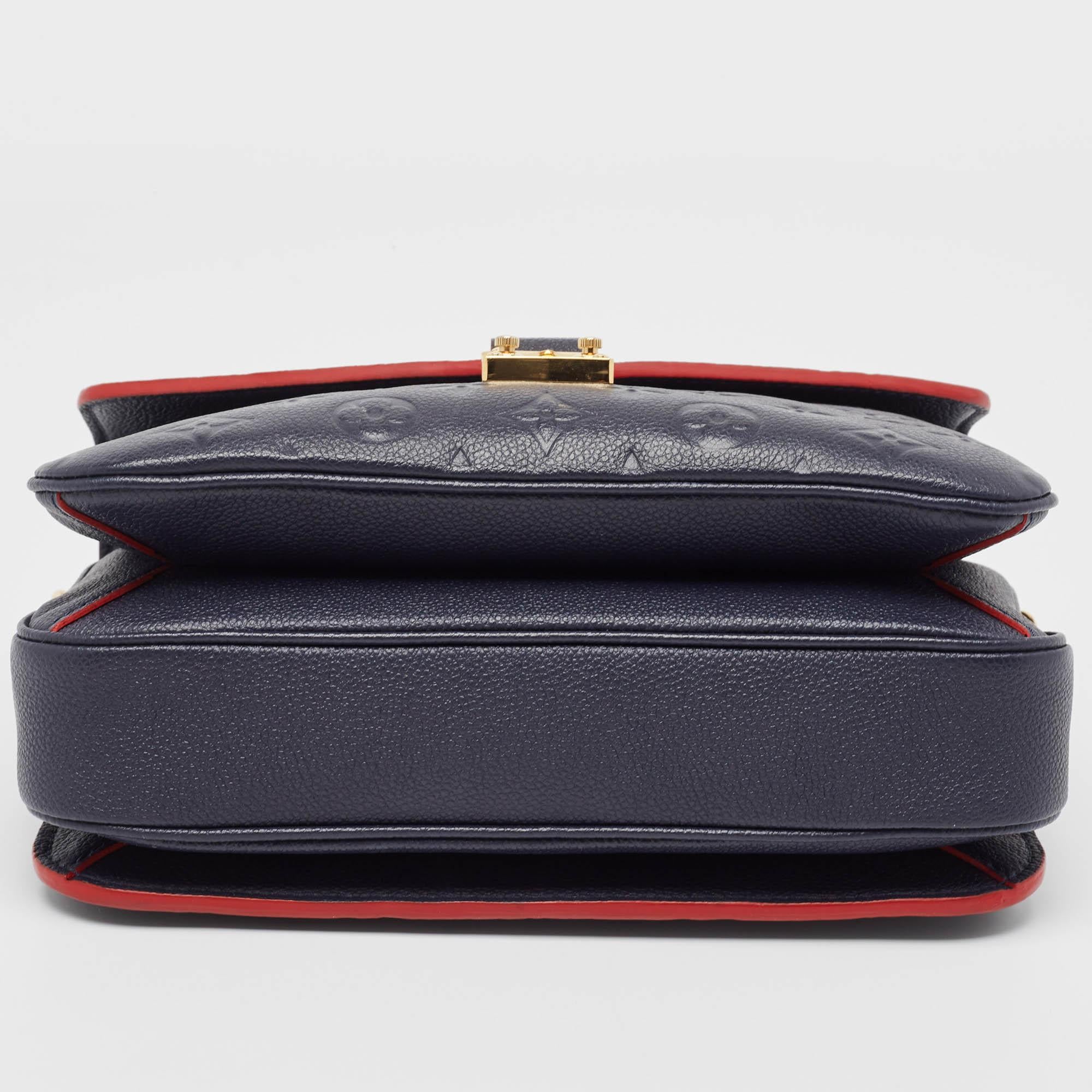 Louis Vuitton Navy Blue/Red Monogram Empreinte Leather Pochette Metis Bag 3