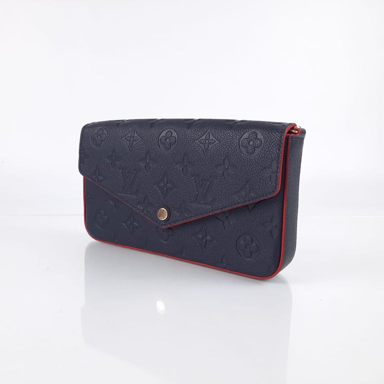 Navy Embossed LV Wallet