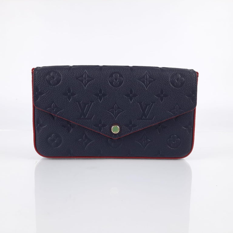 Louis Vuitton Navy Blue/Red Pochette Félicie at 1stDibs