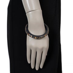 LOUIS VUITTON navy blue resin INCLUSION MONOGRAM NARROW Bangle Bracelet