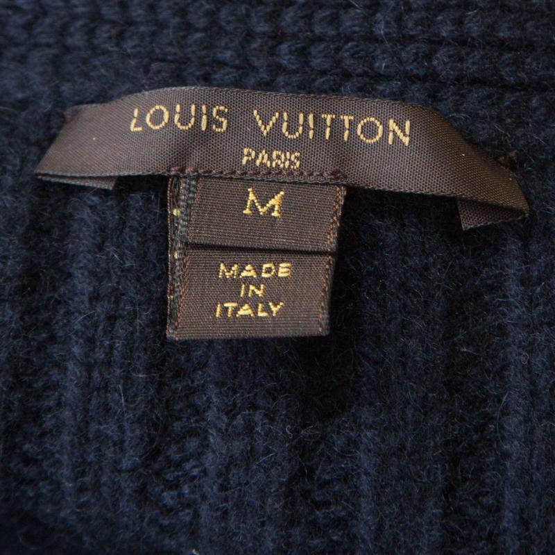 Women's Louis Vuitton Navy Blue Sequin Embellished Button Front Cardigan M