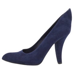 Louis Vuitton - Décolleté a punta in pelle scamosciata blu navy taglia 37