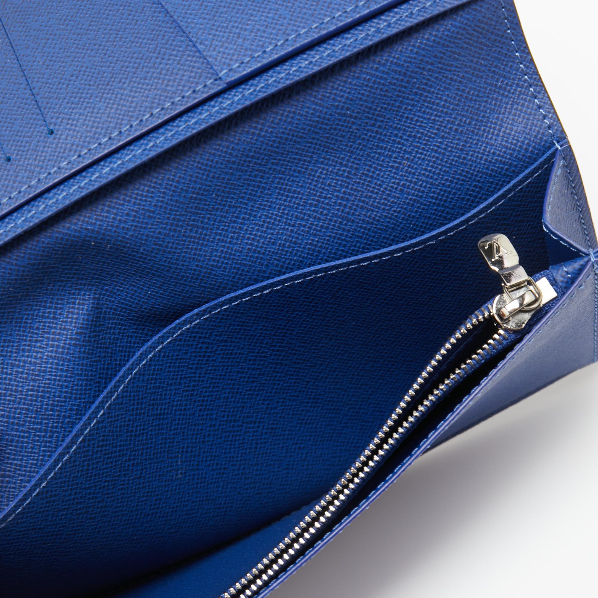 Louis Vuitton Navy Blue Taiga Leather Brazza Wallet 7