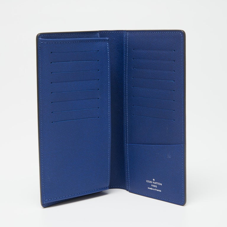 Louis Vuitton Navy Blue Taiga Leather Brazza Wallet at 1stDibs