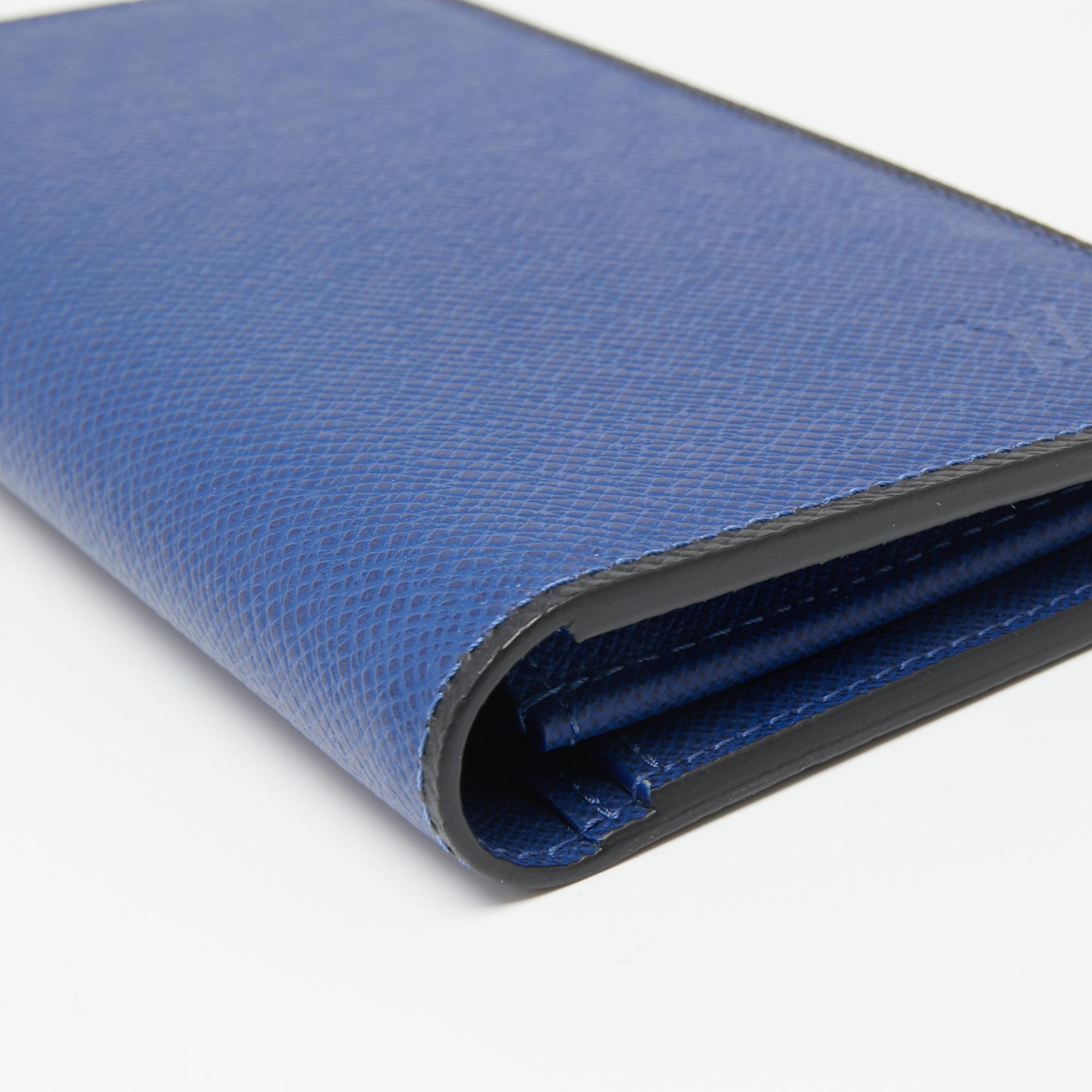 Louis Vuitton Navy Blue Taiga Leather Brazza Wallet 2