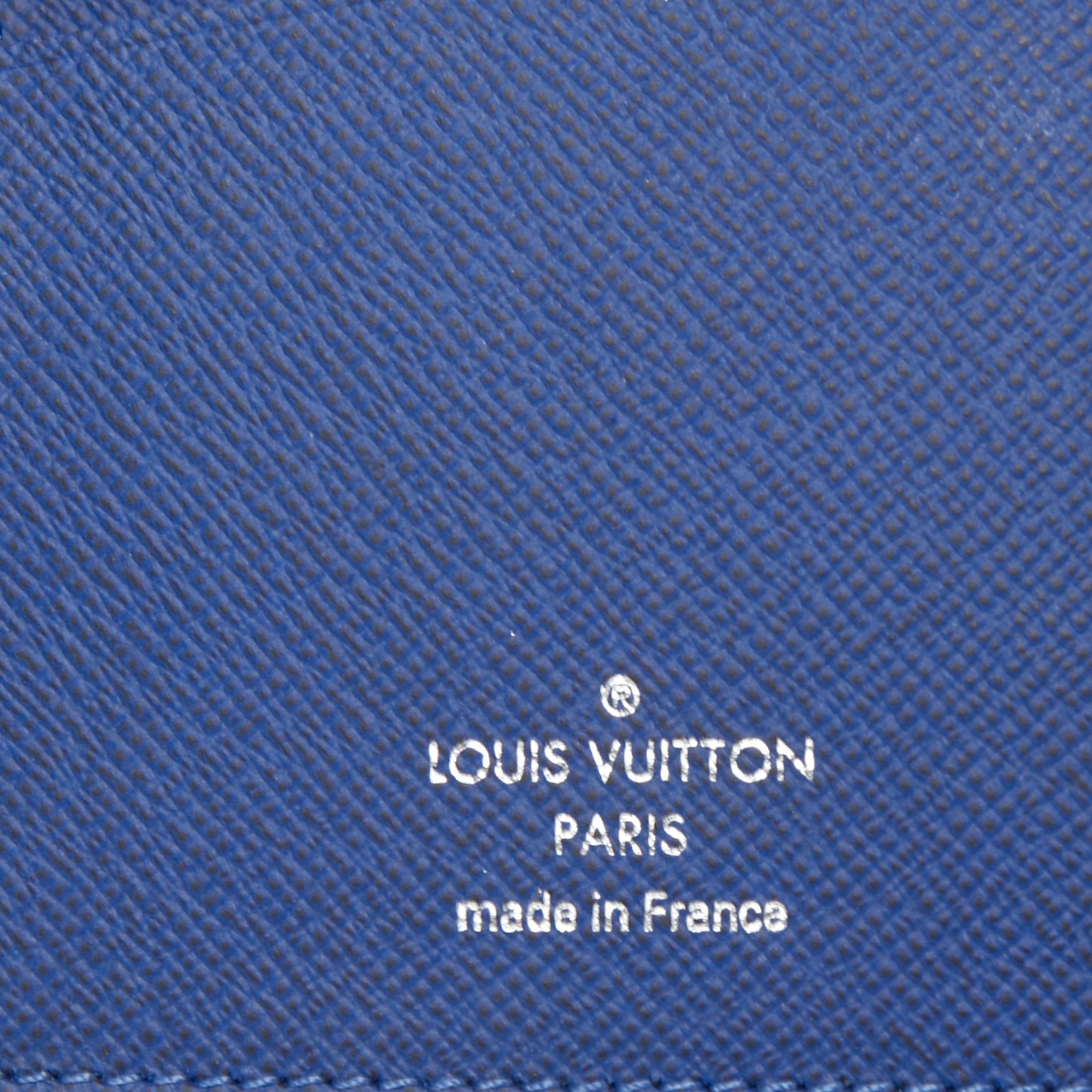 Louis Vuitton Navy Blue Taiga Leather Brazza Wallet 3