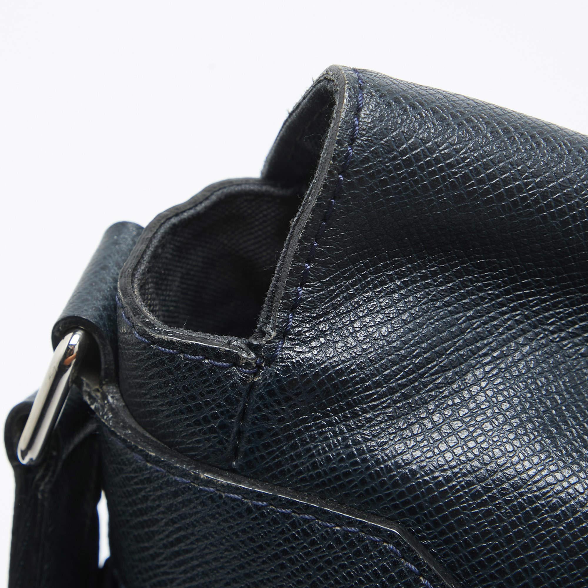 Louis Vuitton Navy Blue Taiga Leather Roman MM Bag 1