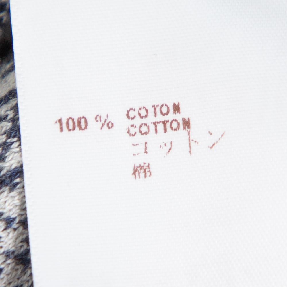 Men's Louis Vuitton Navy Blue & White Knit Striped Pattern Cardigan L