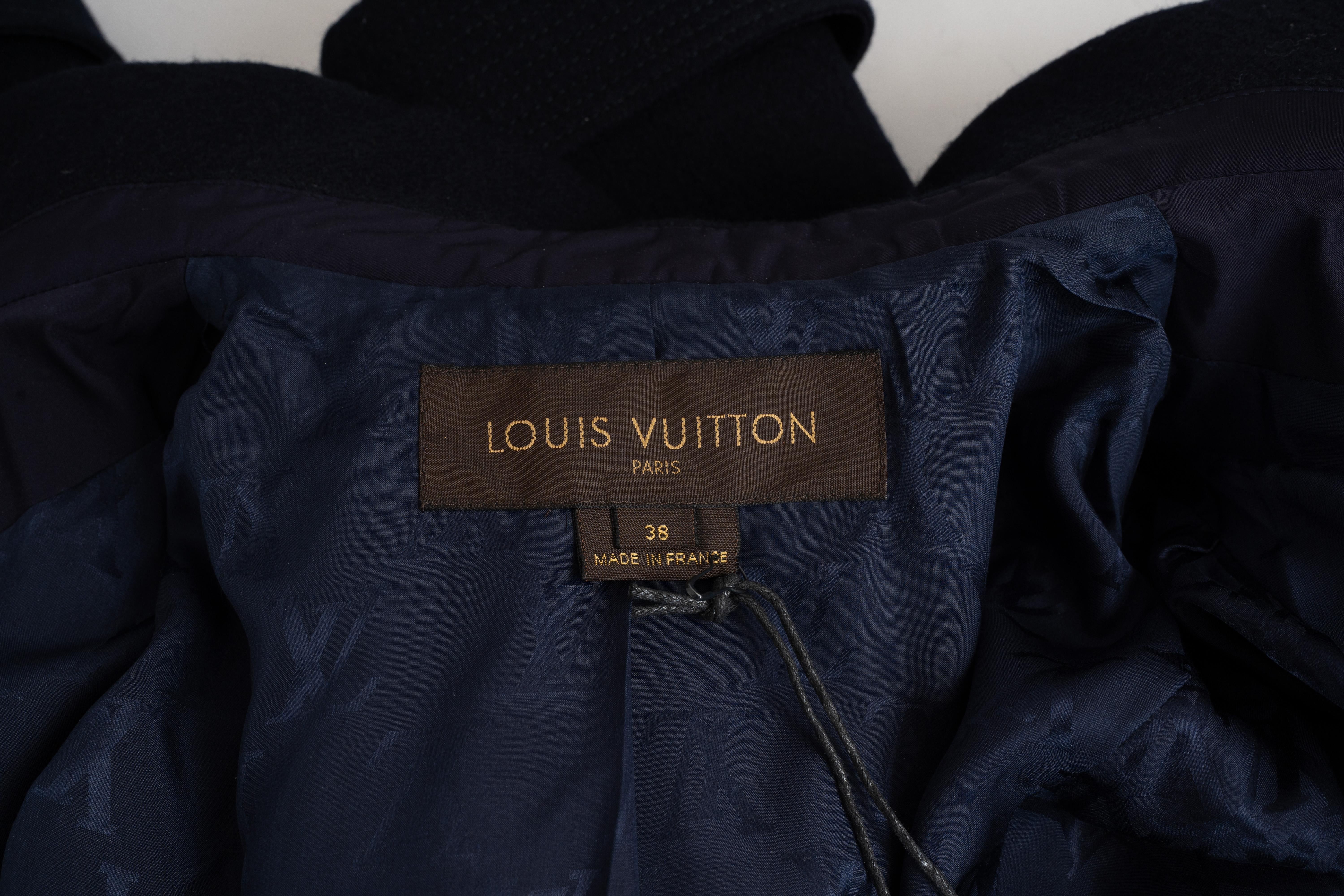 LOUIS VUITTON marineblaue Wolle CROPPED MILITARY Jacke 38 S im Angebot 2