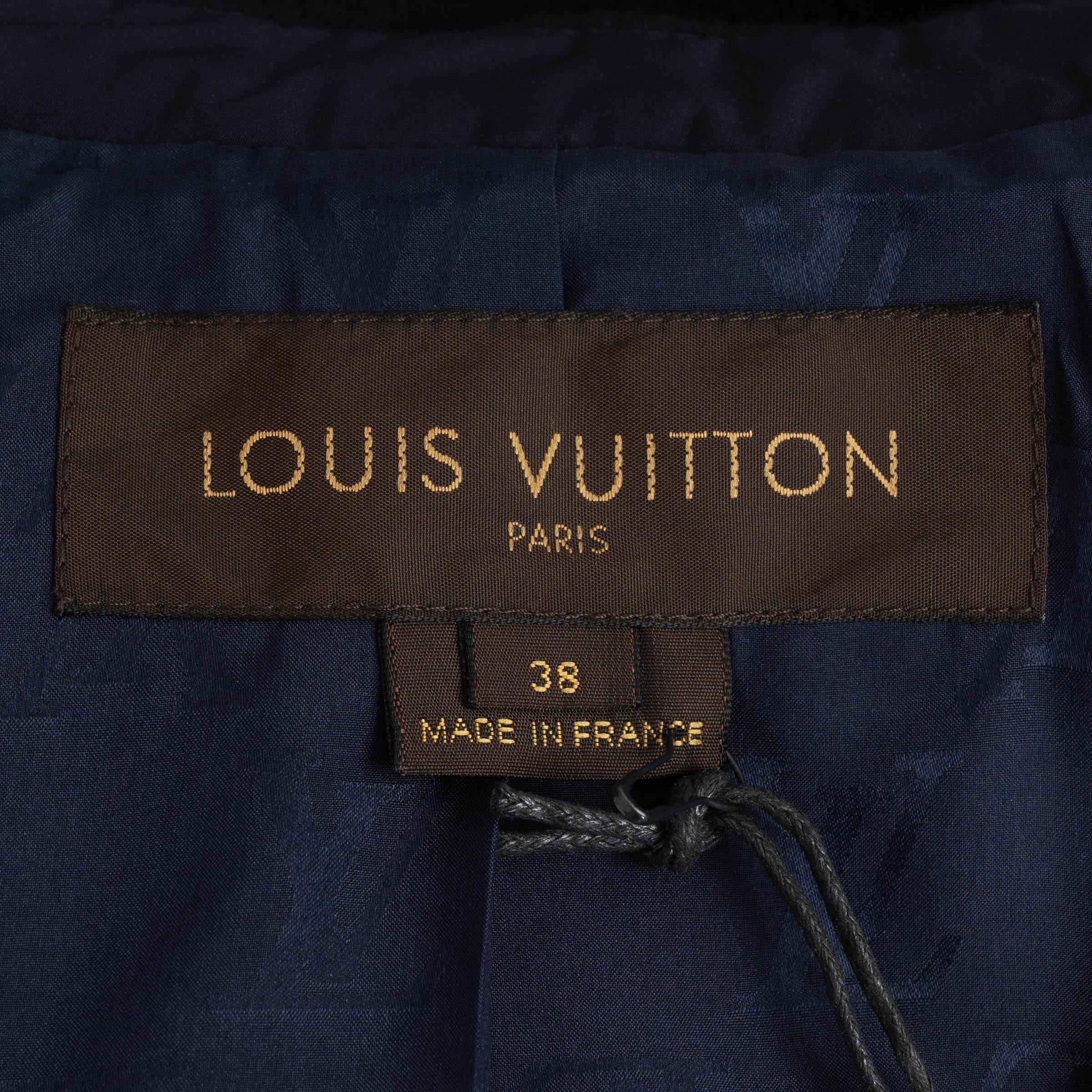 LOUIS VUITTON marineblaue Wolle CROPPED MILITARY Jacke 38 S im Angebot 3