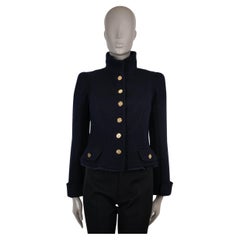LOUIS VUITTON Veste MILITAIRE CROPÉE en laine bleu marine 38 S