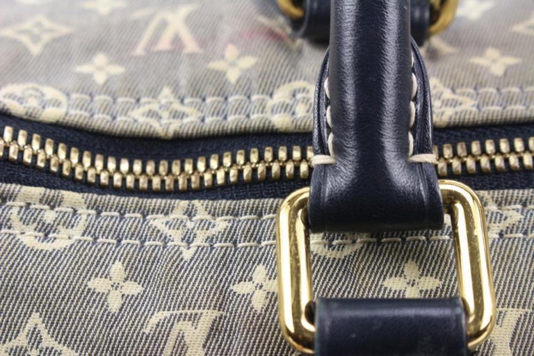 Louis Vuitton Navy Blue x Grey Encre Monogram Idylle Speedy Bandouliere 30  66lv2 For Sale at 1stDibs