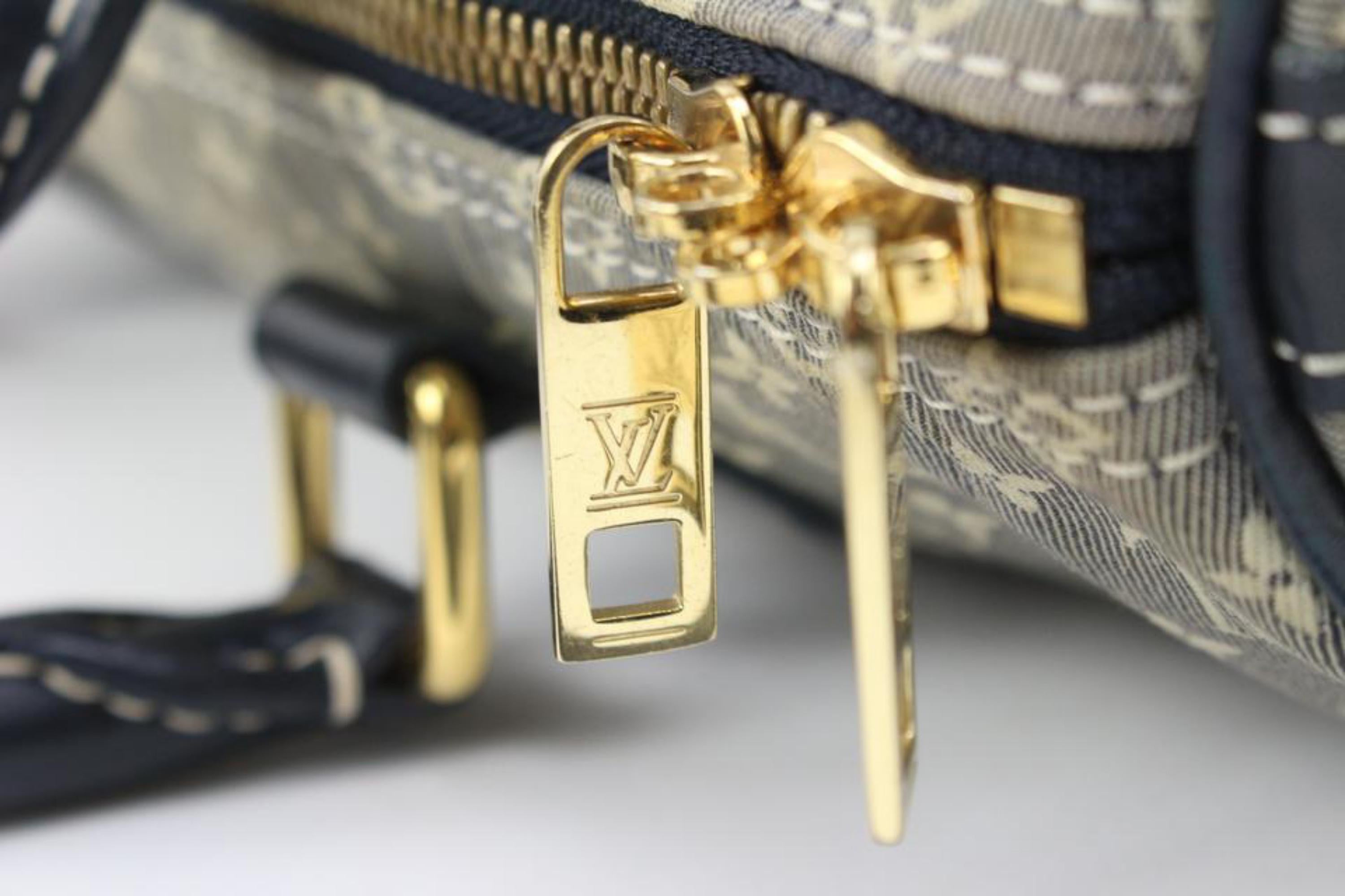 Gray Louis Vuitton Navy Blue x Grey Encre Monogram Idylle Speedy Bandouliere 30 66lv2