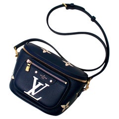 Louis Vuitton Navy & Cream Empreinte Monogram Mini Belt Bag