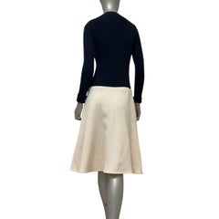 Louis Vuitton Navy & Cream Ribbed Knit Dress, FR 42