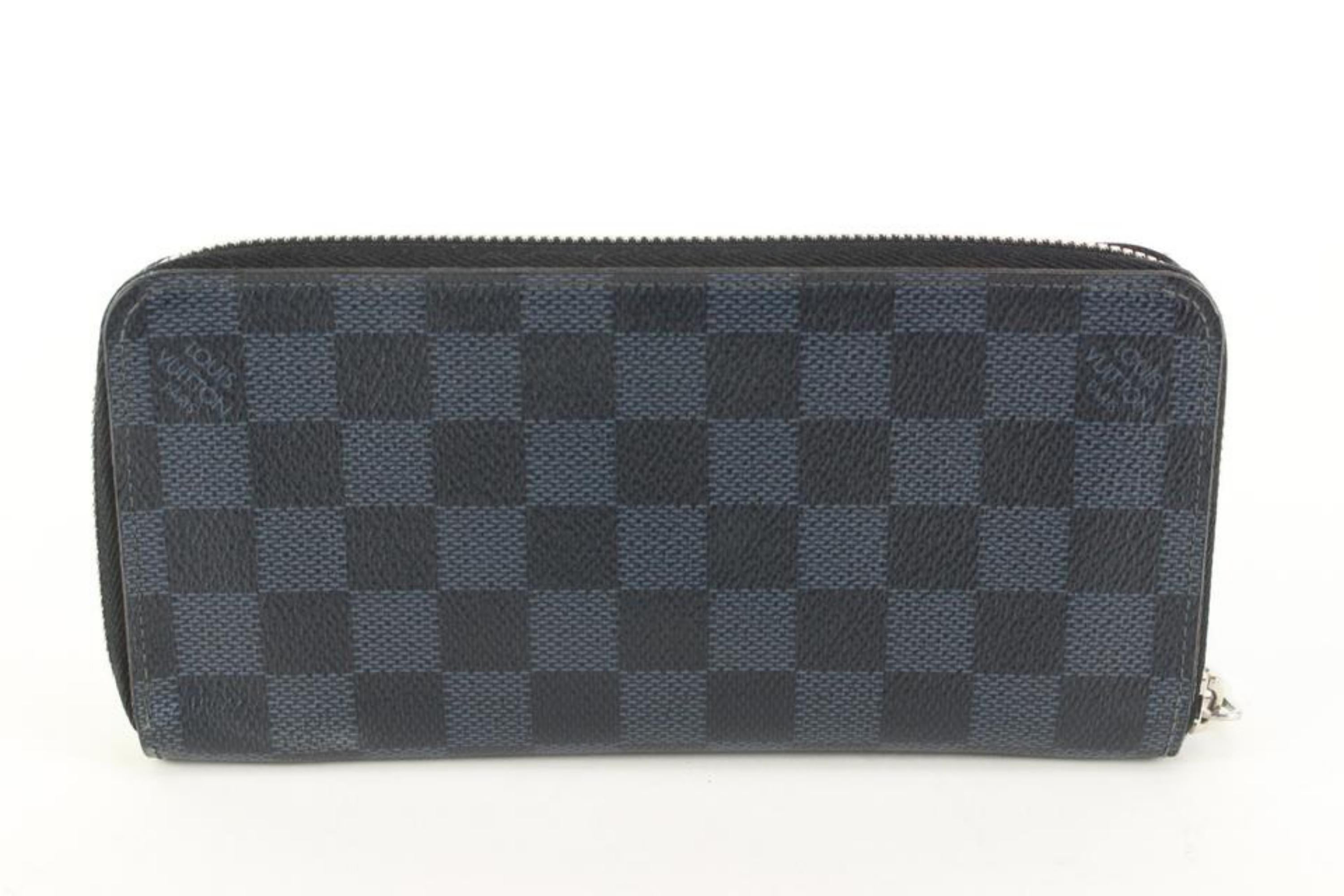 Louis Vuitton Navy Damier Cobalt Vertical Zippy Long Zippy Wallet 74lz56s 2