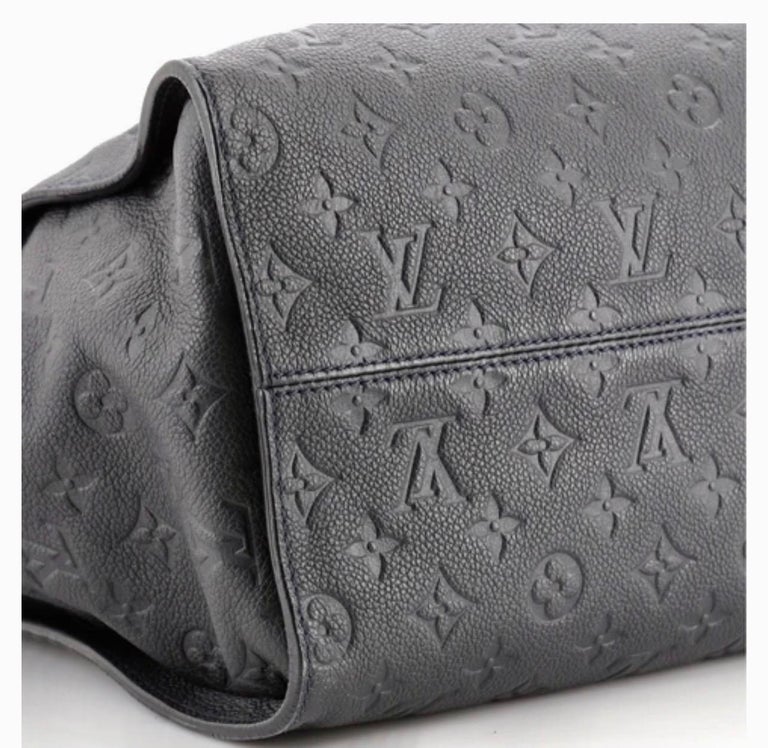 Louis Vuitton Lumineuse Handbag Monogram Empreinte Leather PM Blue