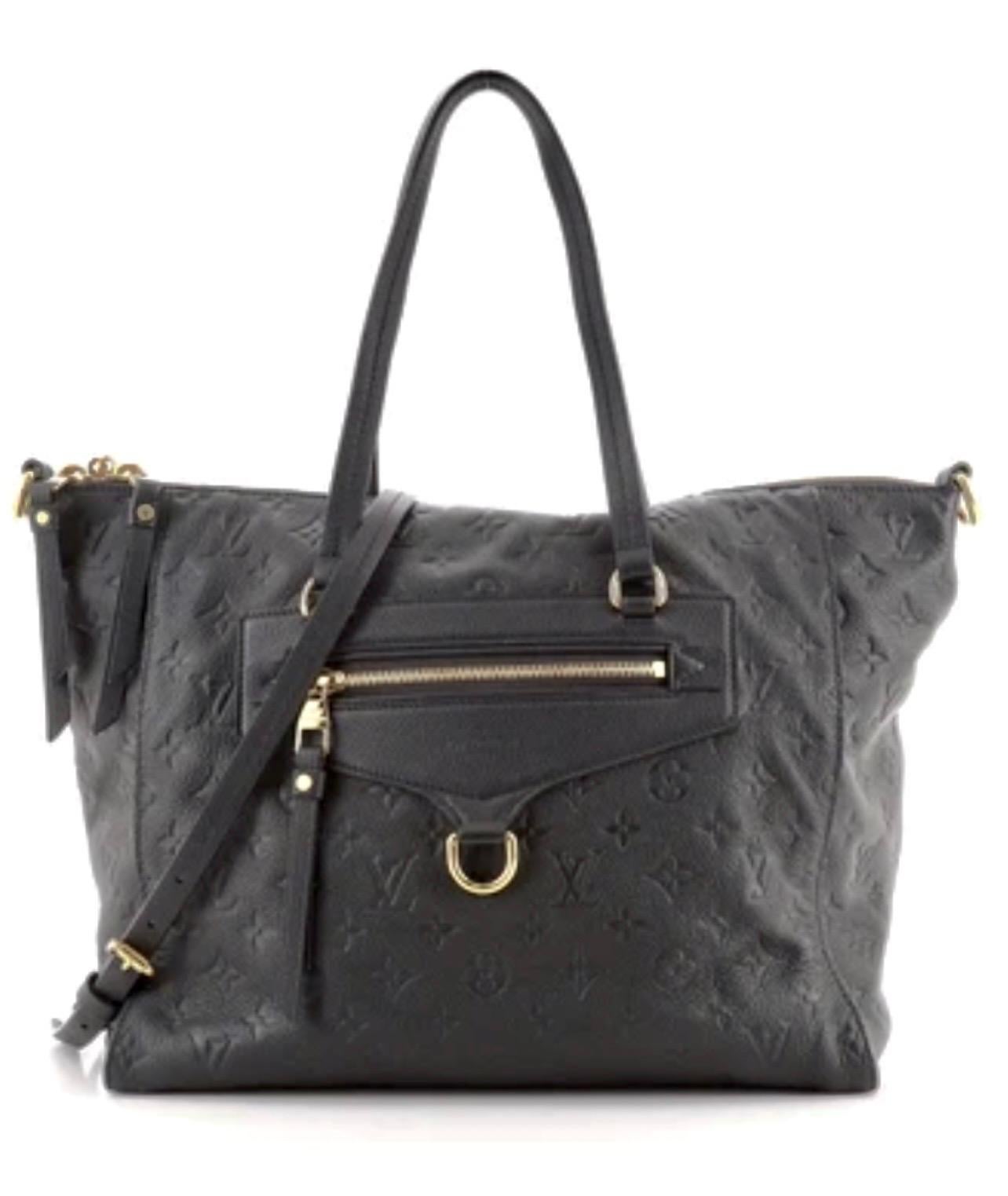 
Louis Vuitton Black Empreinte Leather Lumineuse PM Bag
We guarantee this is an authentic LOUIS VUITTON Empreinte Lumineuse PM or 100% of your money back. This stylish tote is crafted of Louis Vuitton monogram embossed leather in dark blue and