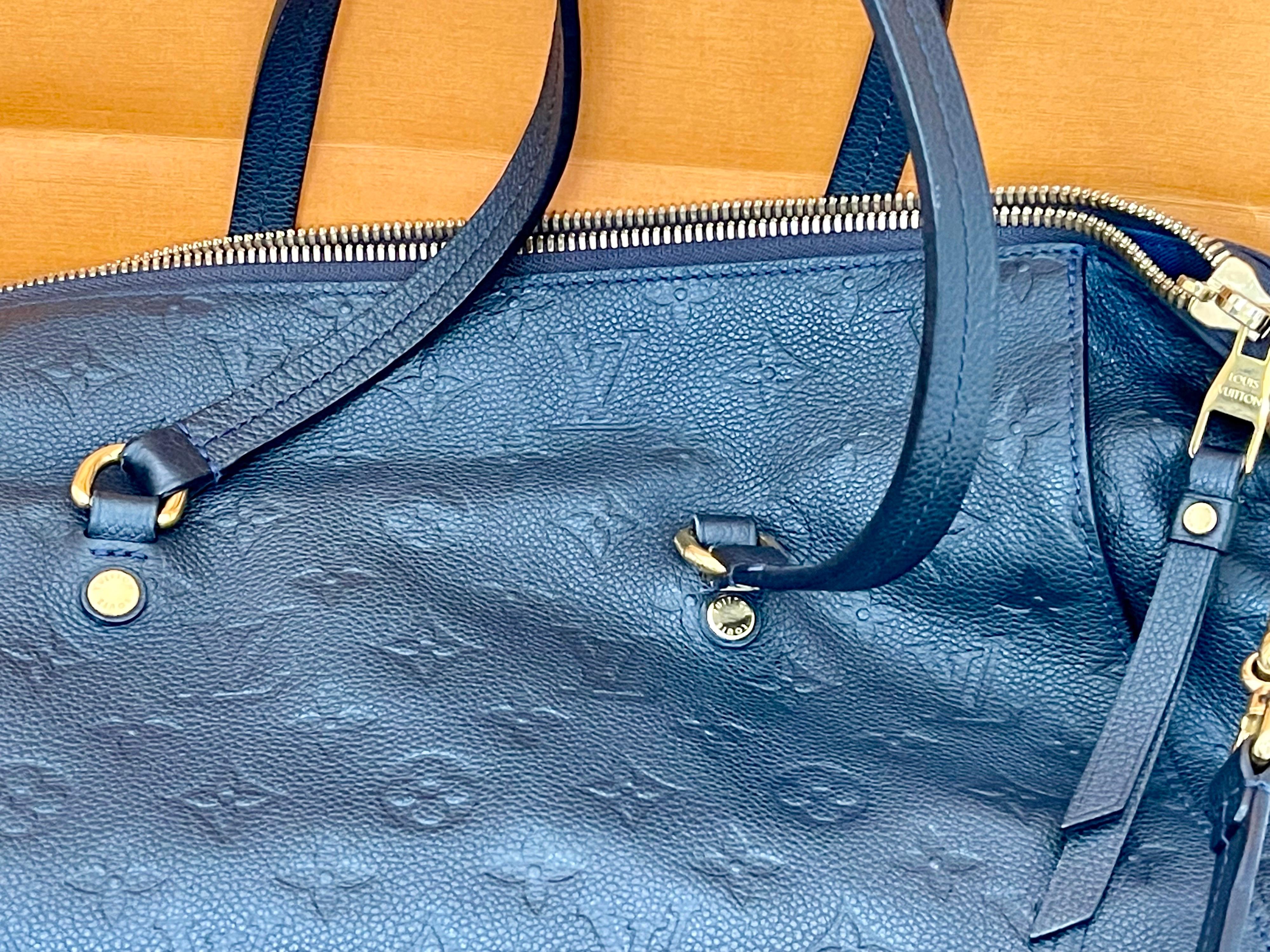 Black Louis Vuitton Navy Empreinte Leather Lumineuse PM Bag , Monogram with Box and Bag