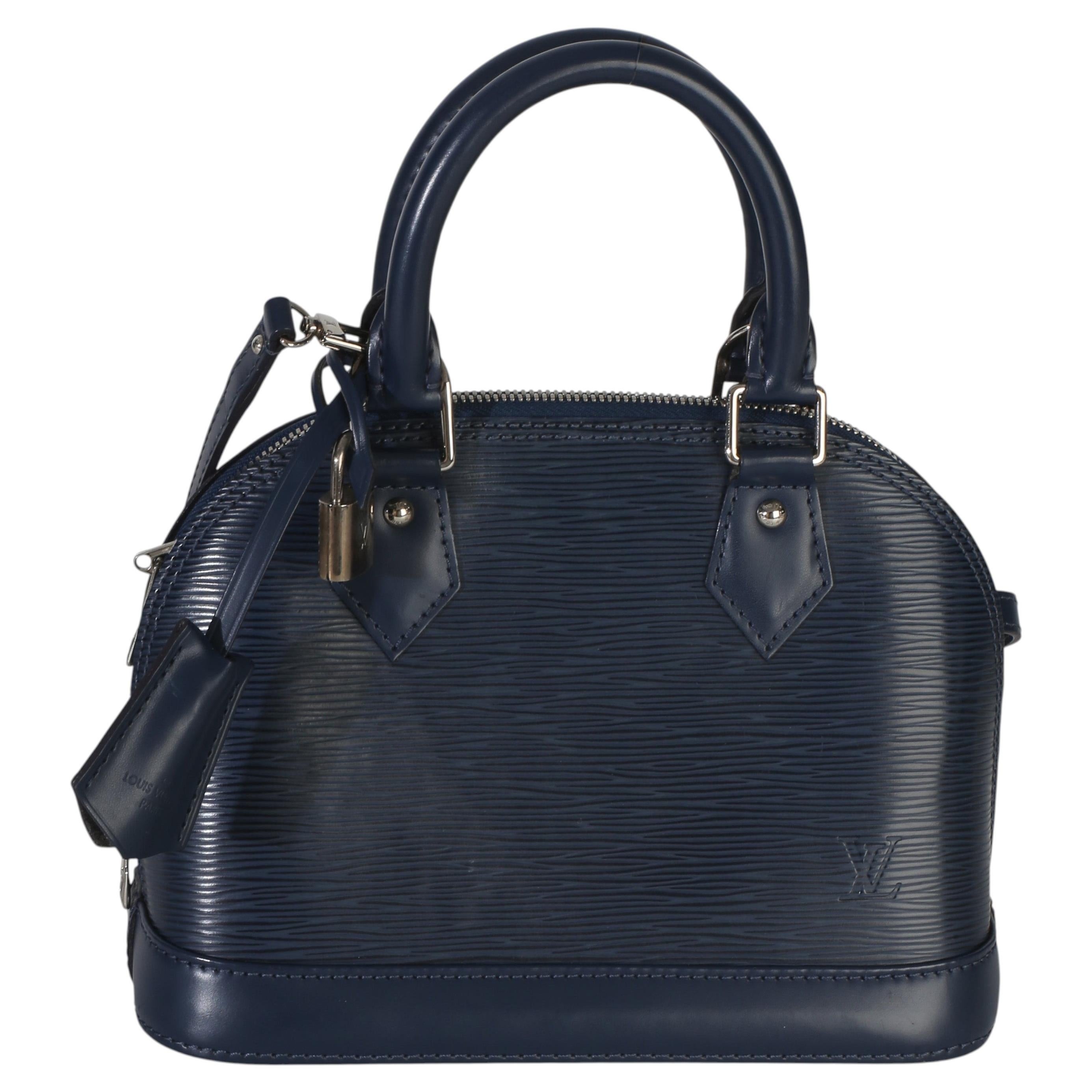 Louis Vuitton Navy Epi Alma BB For Sale