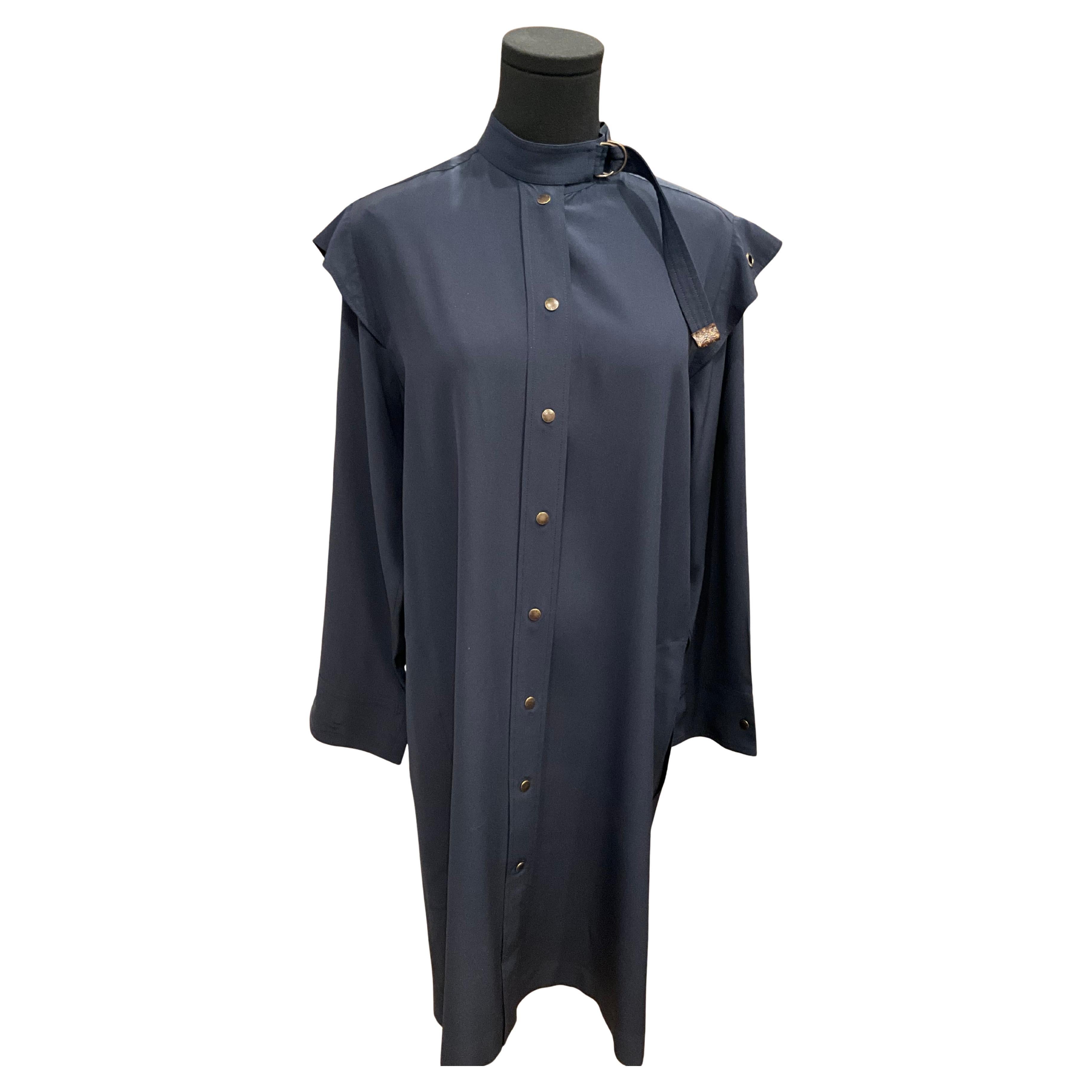 Louis Vuitton Navy Front Snap Dress