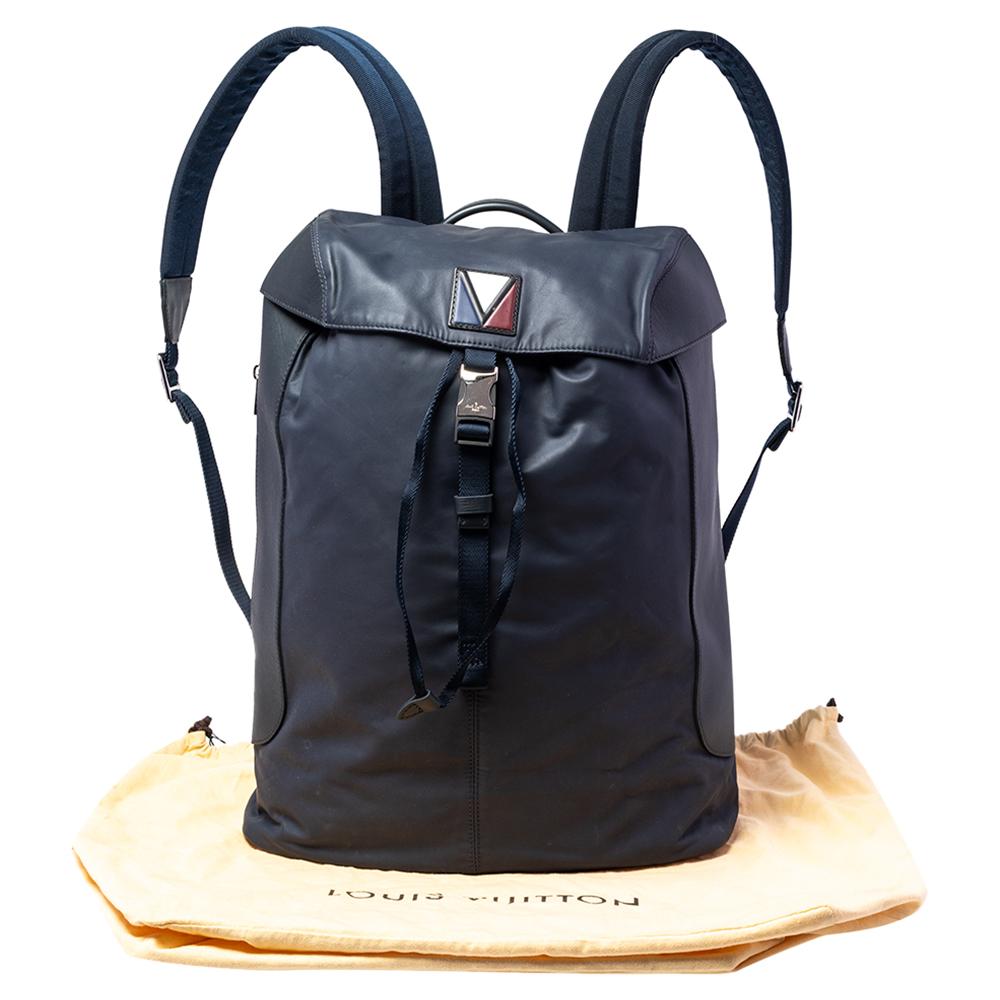 Louis Vuitton Navy Leather and Nylon V Line Pulse Backpack 5