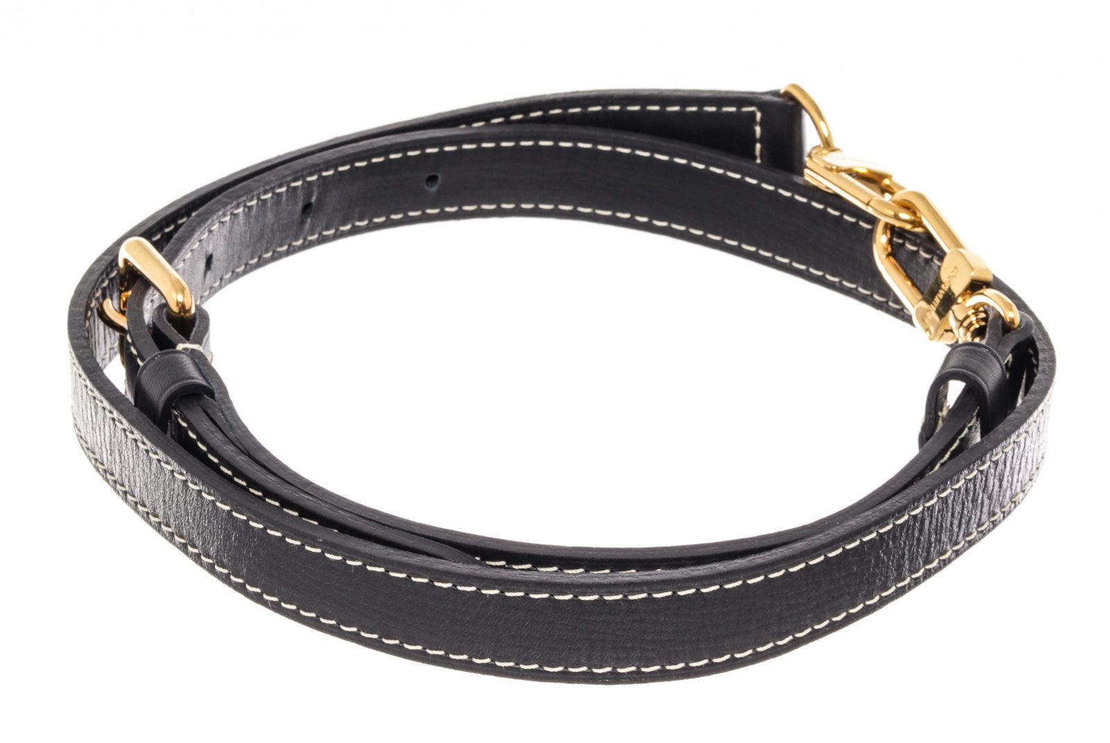 Black Louis Vuitton Navy Leather Extender Strap with leather, tan vachetta leather