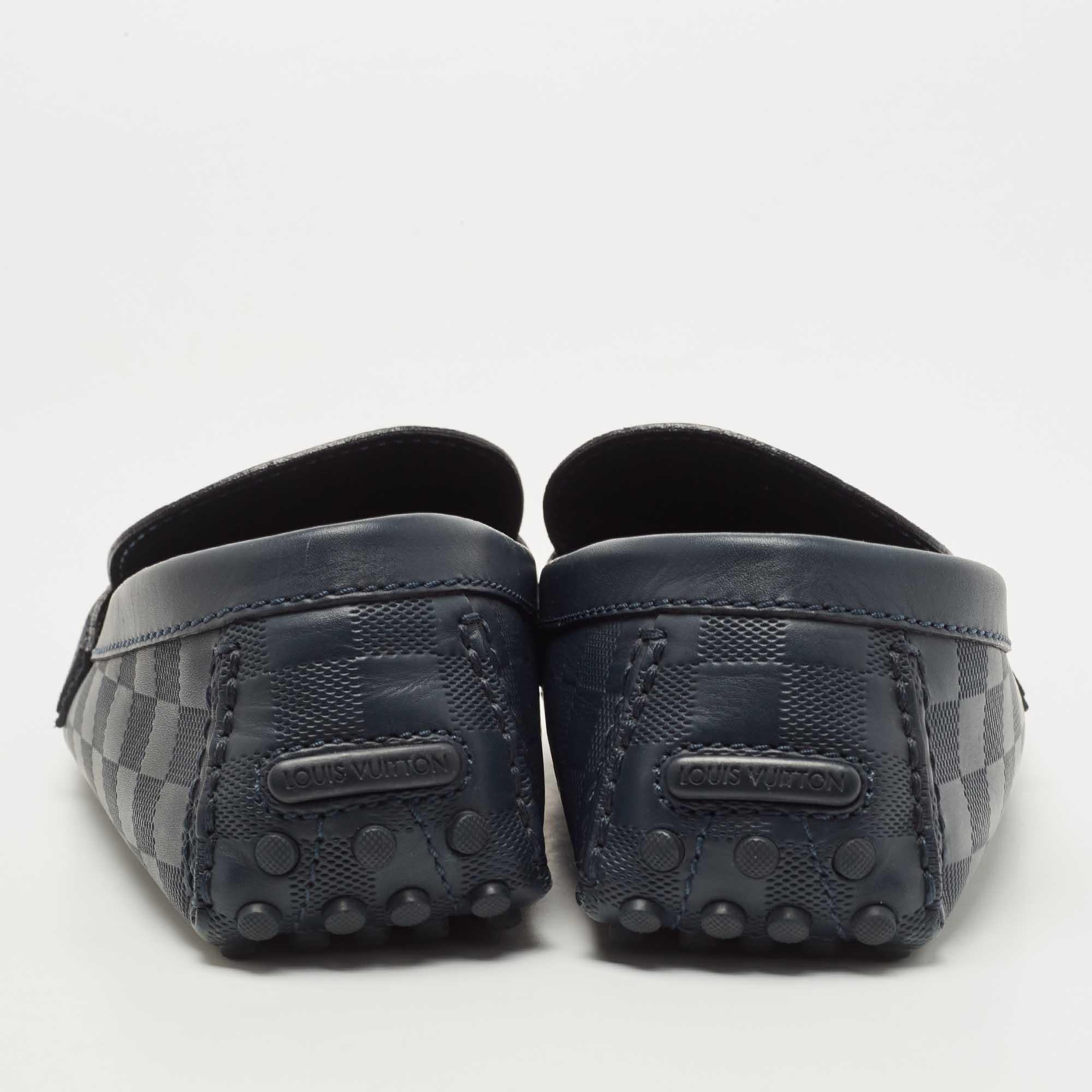 Black Louis Vuitton Navy Leather Hockehnheim Loafers Size 43