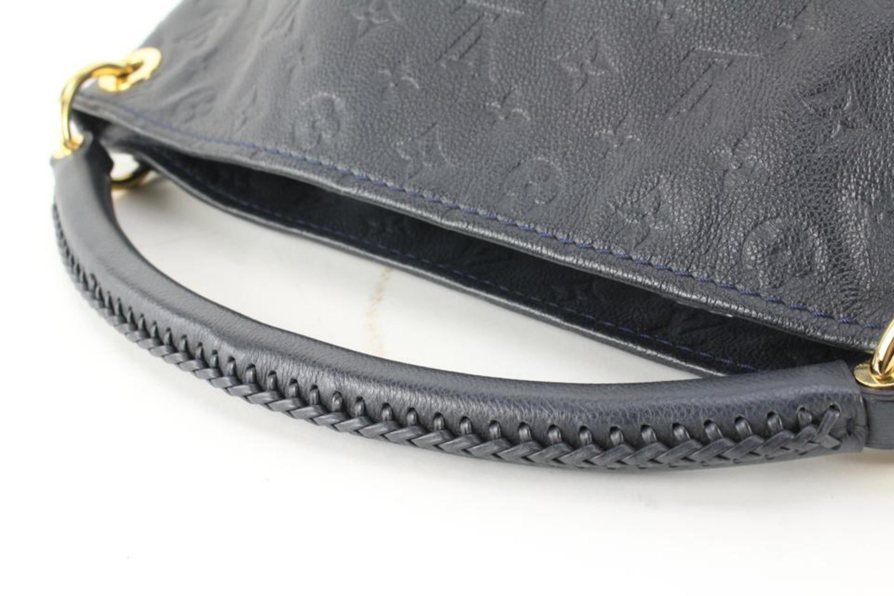 Louis Vuitton Navy Leather Monogram Empreinte Artsy MM Hobo 75lu629s 3