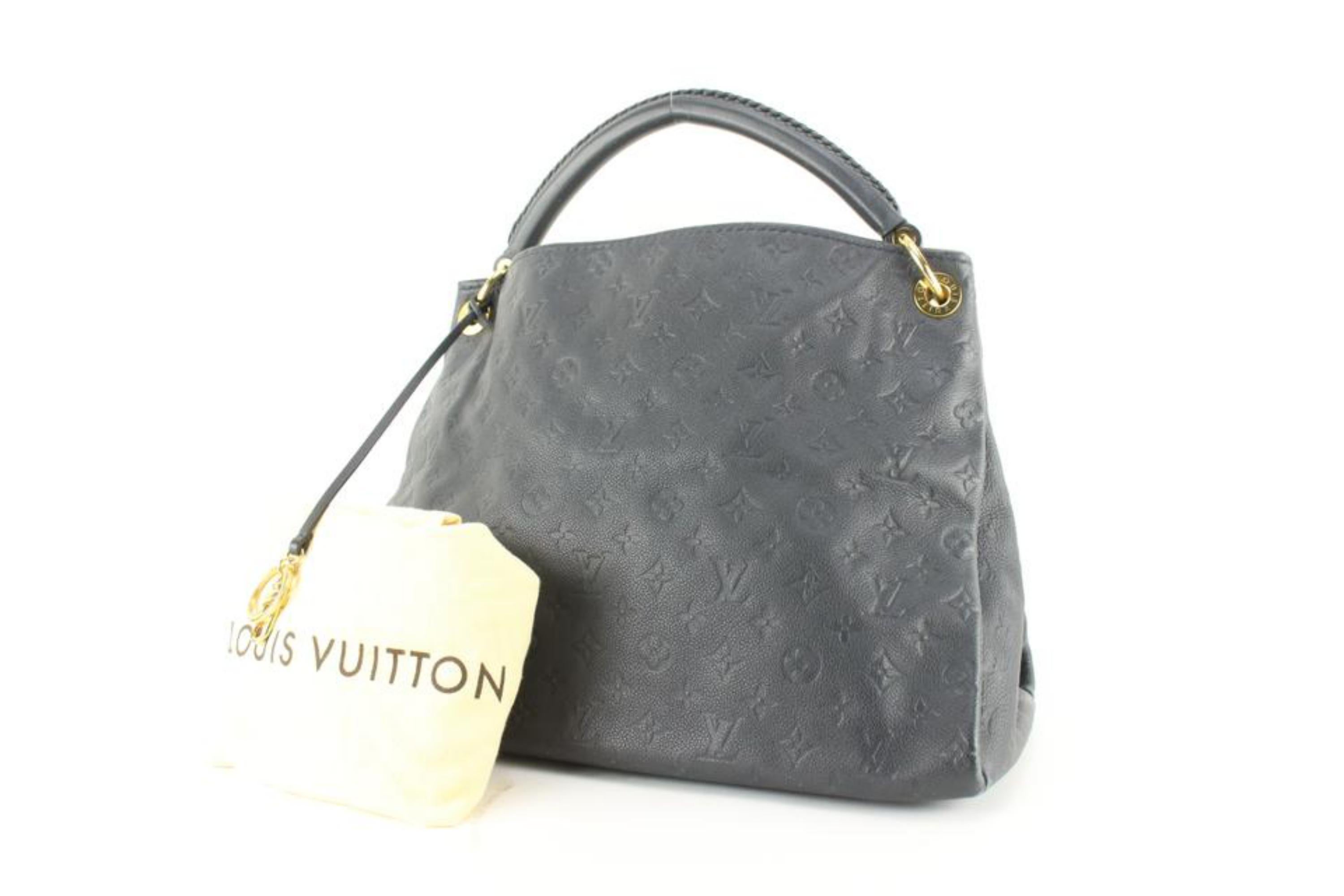 Louis Vuitton Navy Leather Monogram Empreinte Artsy MM Hobo 75lu629s 4