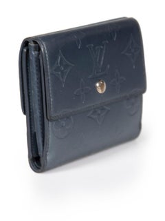 Louis Vuitton Navy Metallic Leather Monogram Vernis Elise Wallet
