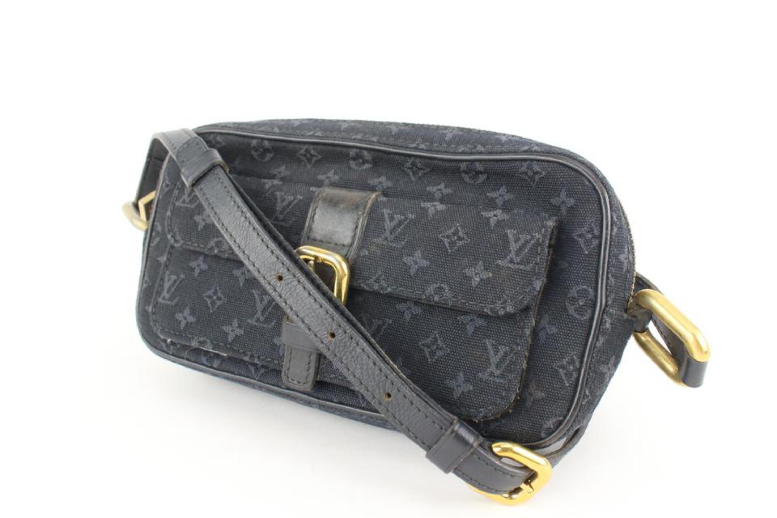 Louis Vuitton Navy Mini Lin Juliette MM Crossbody Bag 2LV1012 For Sale 7