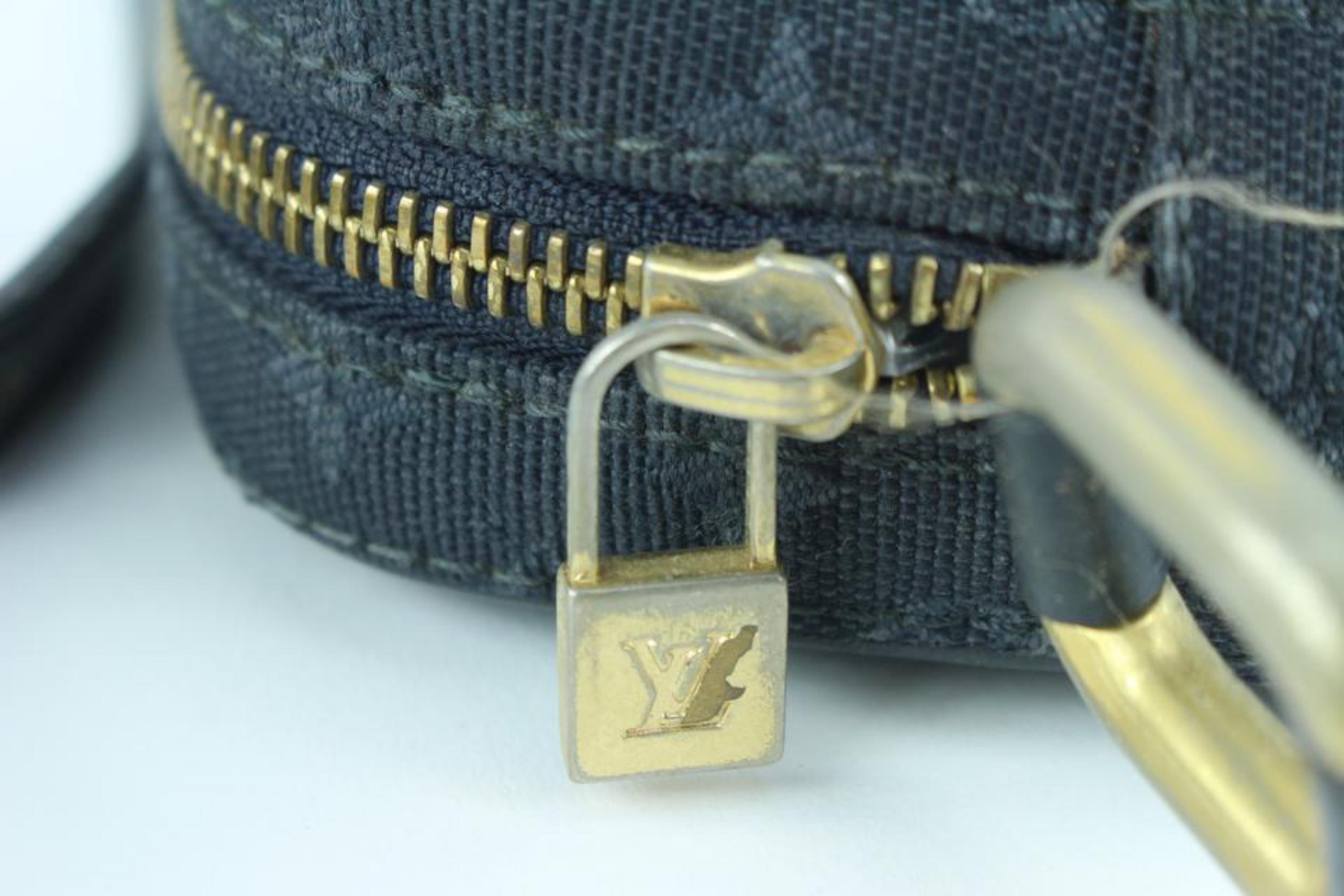 Black Louis Vuitton Navy Mini Lin Juliette MM Crossbody Bag 2LV1012 For Sale