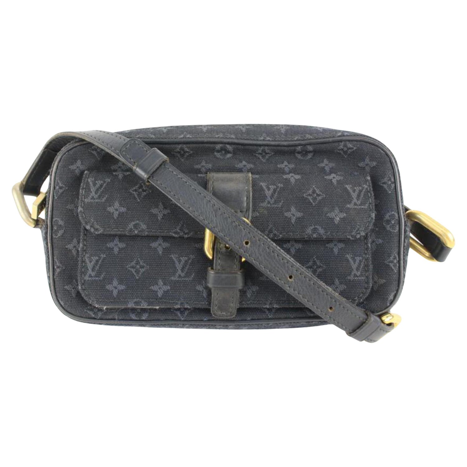 Louis Vuitton Juliette Blue Mm 870679 Grey Monogram Mini Lin Canvas  Shoulder Bag