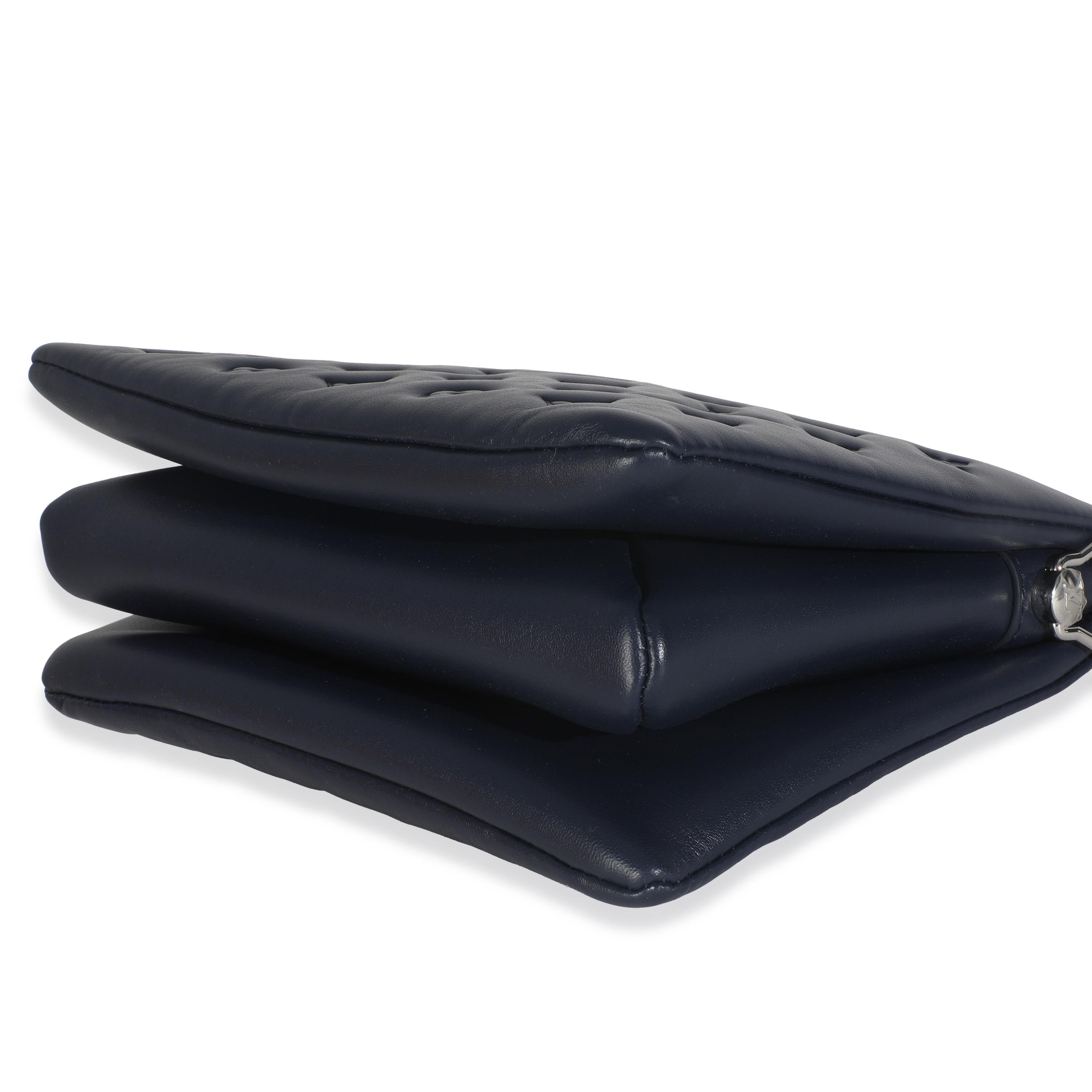 Louis Vuitton Navy Monogram Embossed Lambskin Coussin PM in vendita 2