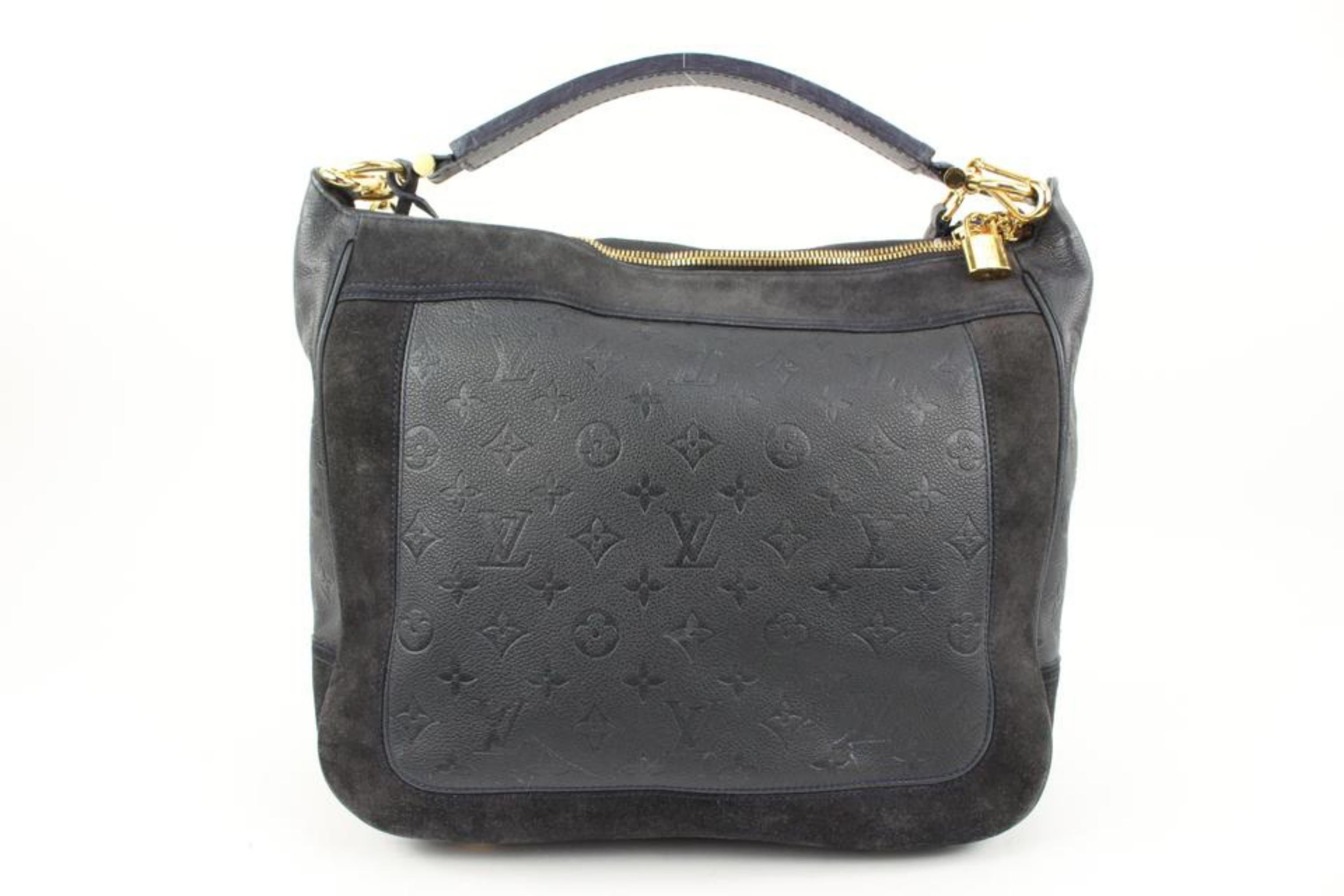Louis Vuitton Navy Monogram Leather Empreinte Audacieuse PM 2way Hobo Artsy  In Good Condition For Sale In Dix hills, NY