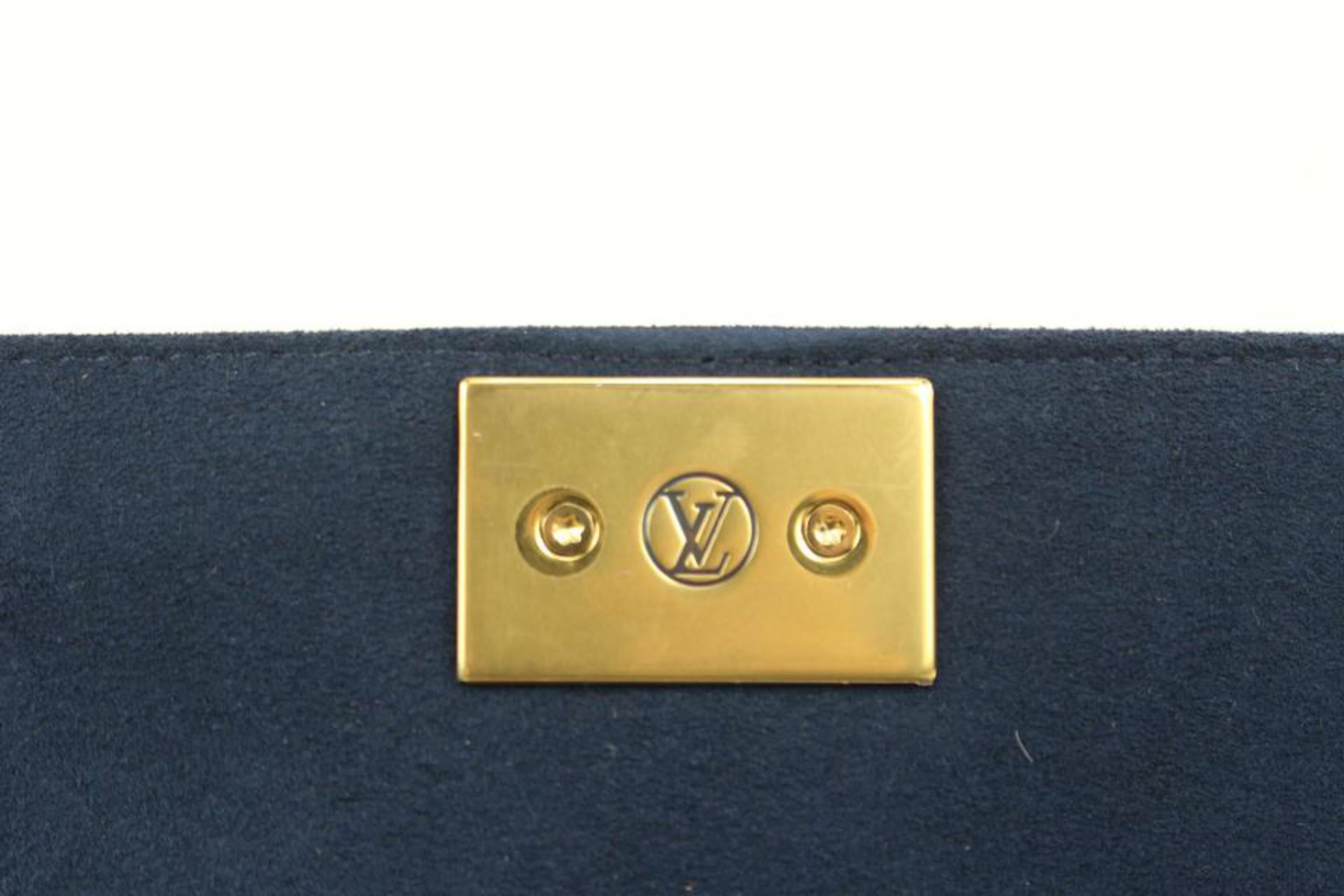 Louis Vuitton Navy Monogram Leather Empreinte Marignan 2way Padlock Bag s126lv59 2