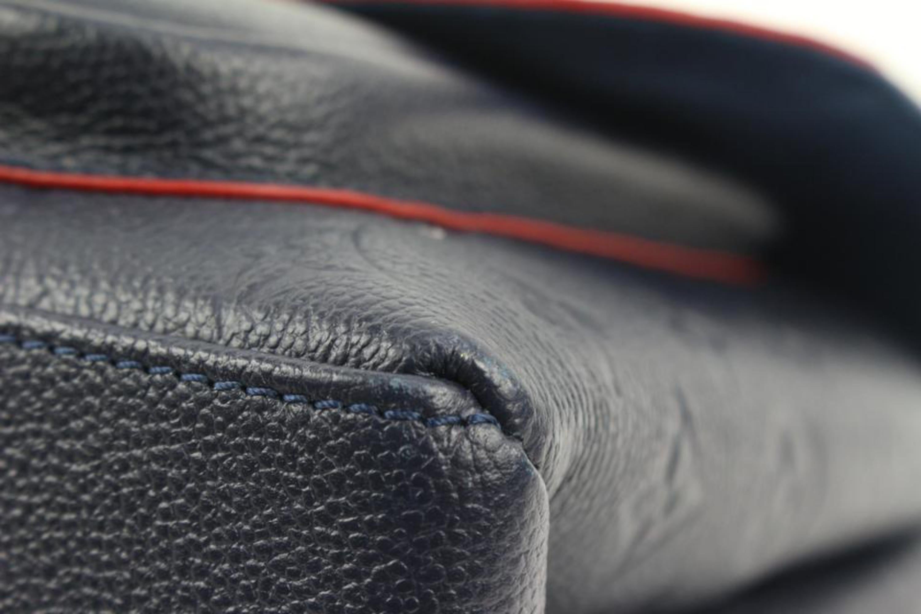 Louis Vuitton Navy Monogram Leather Empreinte Marignan 2way Padlock Bag s126lv59 4