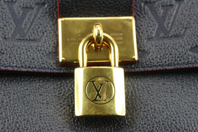 Louis Vuitton Navy Monogram Leather Empreinte Marignan 2way Padlock Bag  s126lv59 For Sale at 1stDibs