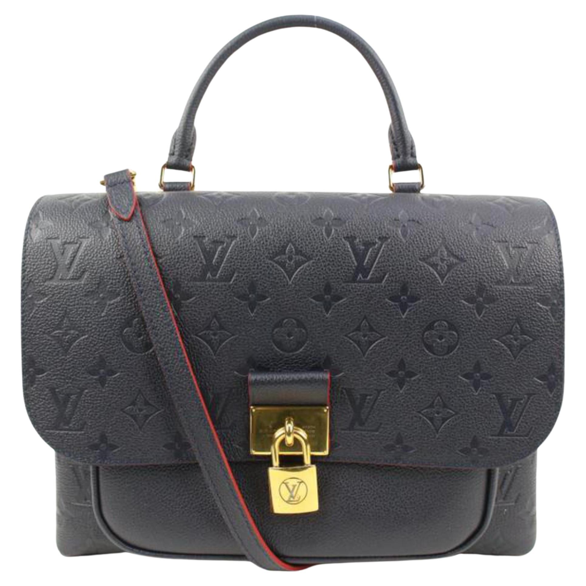 Louis Vuitton Navy Monogram Leather Empreinte Marignan 2way Padlock Bag  s126lv59 For Sale at 1stDibs
