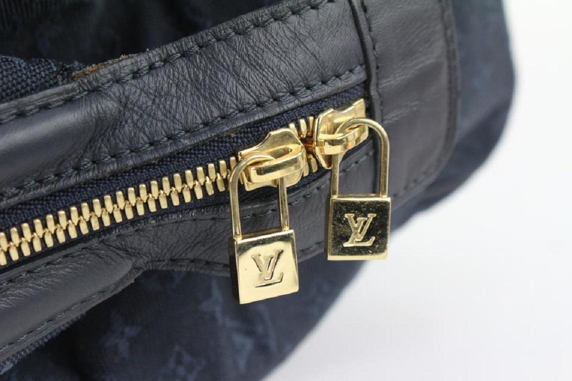 Louis Vuitton Navy Monogram Mini Lin Josephine GM Boston Speedy Bag 910lv4 For Sale 5