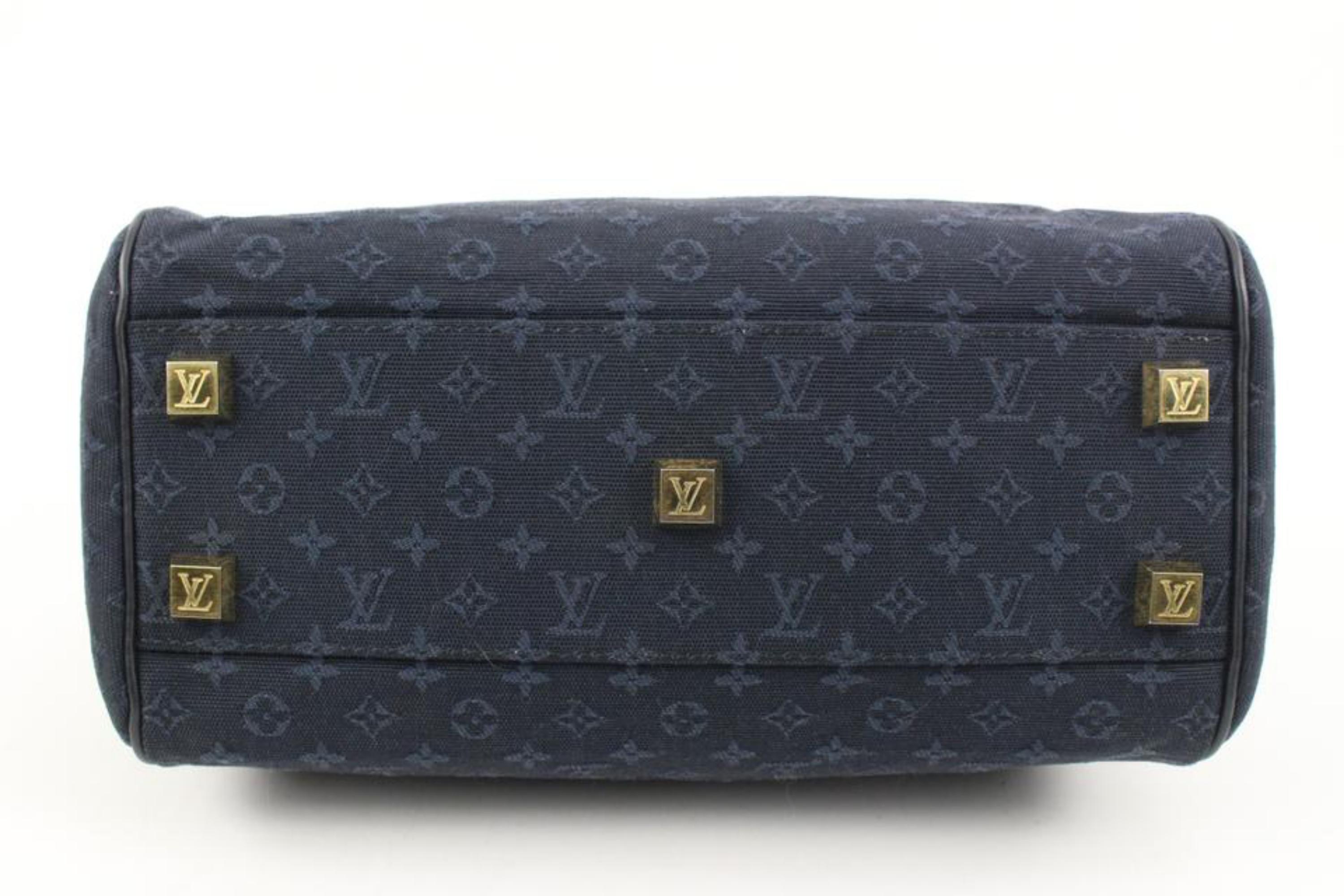 Louis Vuitton Navy Monogram Mini Lin Josephine PM Speedy Bag 119lv50 1