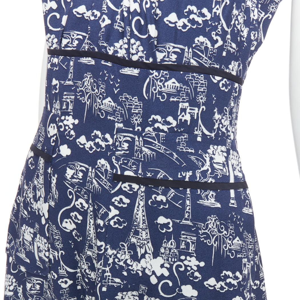 LOUIS VUITTON abito con scollo impreziosito con stampa Paris City FR36 S in vendita 2