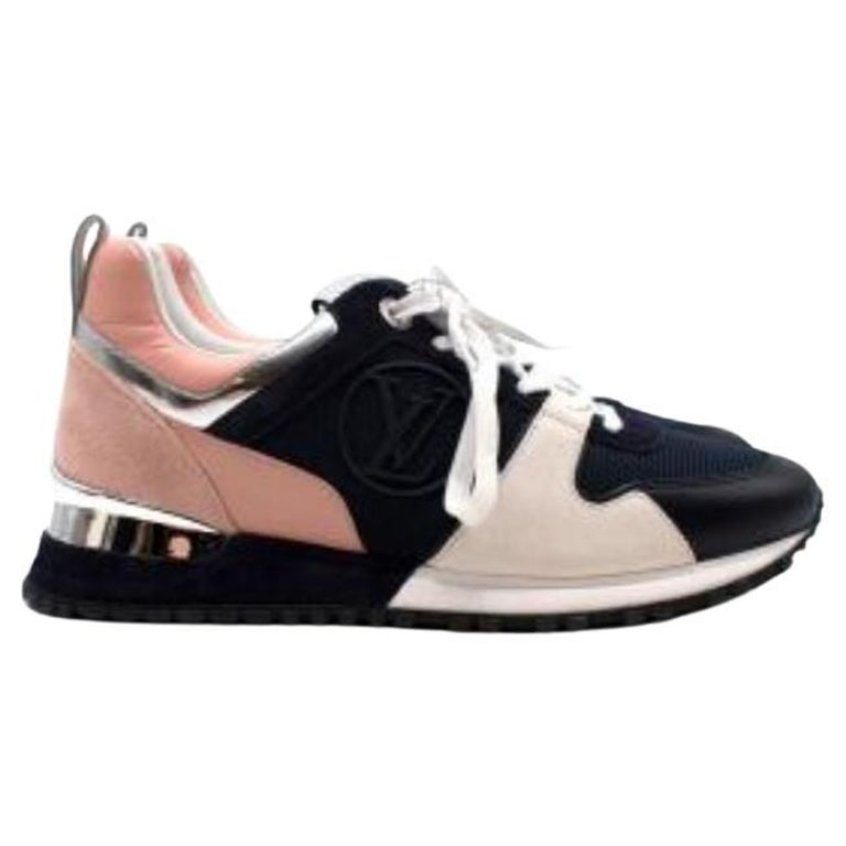 At Auction: Louis Vuitton - Leather & Suede Run Away Sneakers- Black - 37 /  US 7