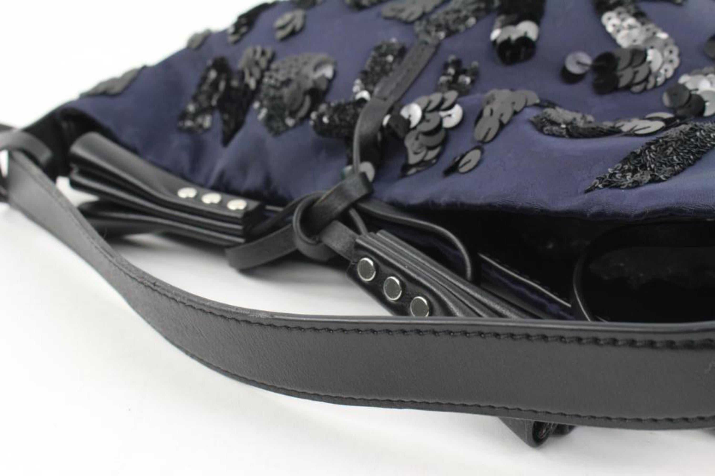 Louis Vuitton Navy Pailletten Spotlight NN14 Bucket Bag mit Beutel 84lv225s im Angebot 4