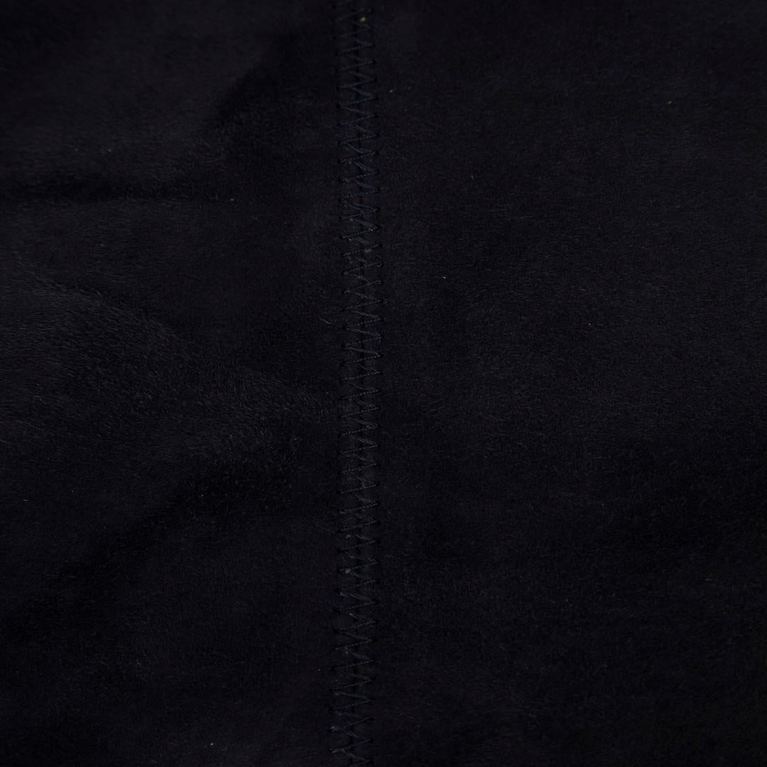 Louis Vuitton Navy Suede Laser Cut Midi Dress Size L In Good Condition In London, GB