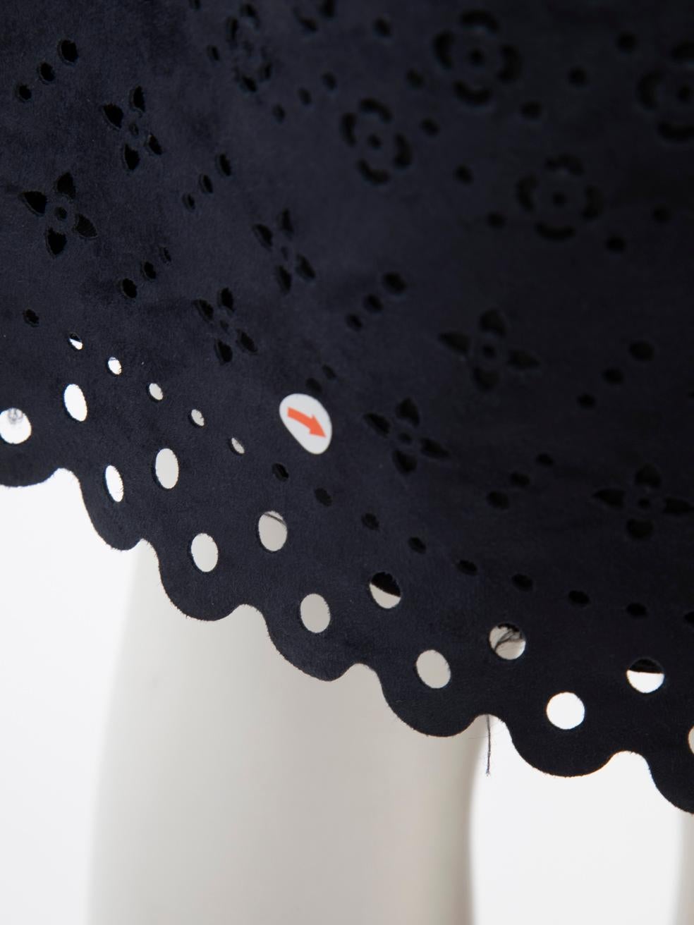 Women's Louis Vuitton Navy Suede Laser Cut Midi Dress Size L